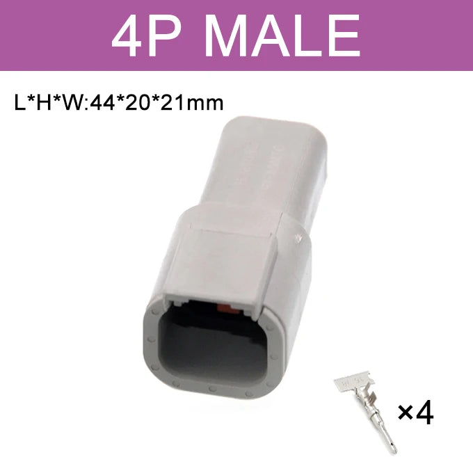 Deutsch Connector DTM Waterproof Automobile Connector With Terminal Male Female Plug&Socket DTM04-2/3/4/6/8/12P DTM06