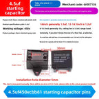 CBB61 Fan Air Conditioner Starting Capacitor 450V 1/1.2/1.5/2/2.5/3/3.5/4/4.5/5/6/7/8/10/12UF Ceiling Fan Hood Motor Capacitor