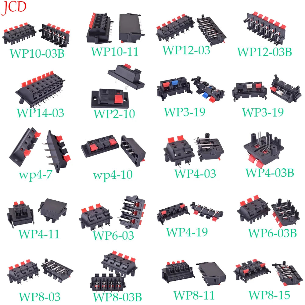 1PCS  Connector Terminal 2P 4P 6P 8P 12P Push In Jack Spring Load Audio Speaker Terminals Breadboard Clips