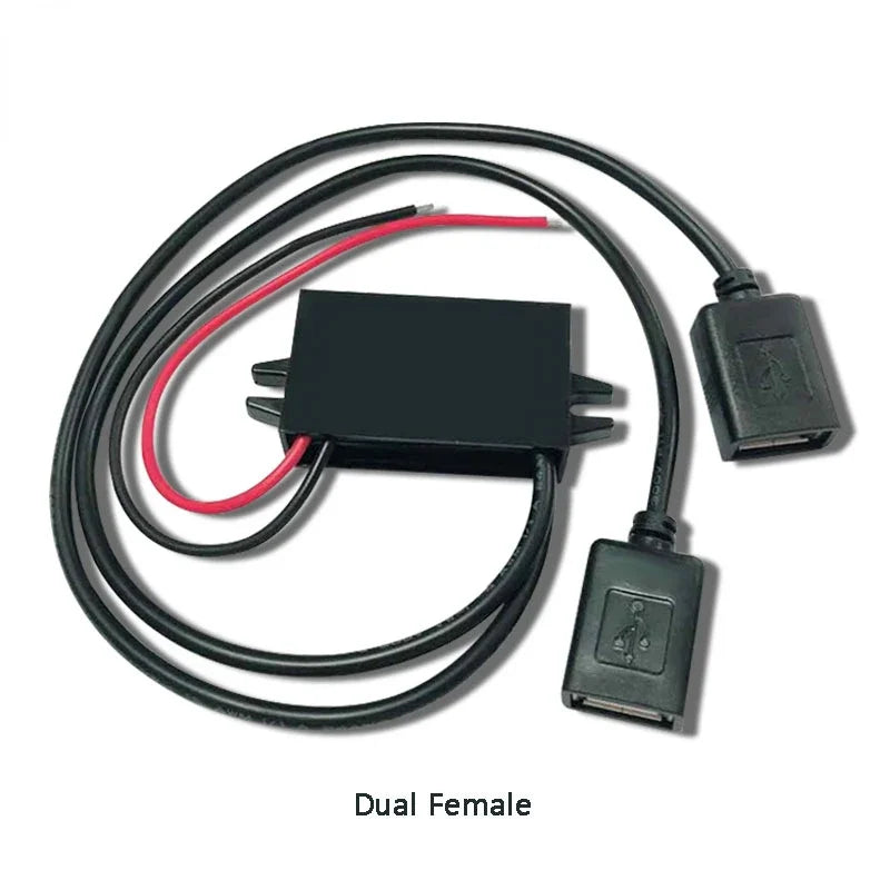 12V24V to 5V 3A Charging Converter DC to 12V to 5V Step Down Converter with Female/MICRO/TYPE C/MINI USB for Car Motorcycle
