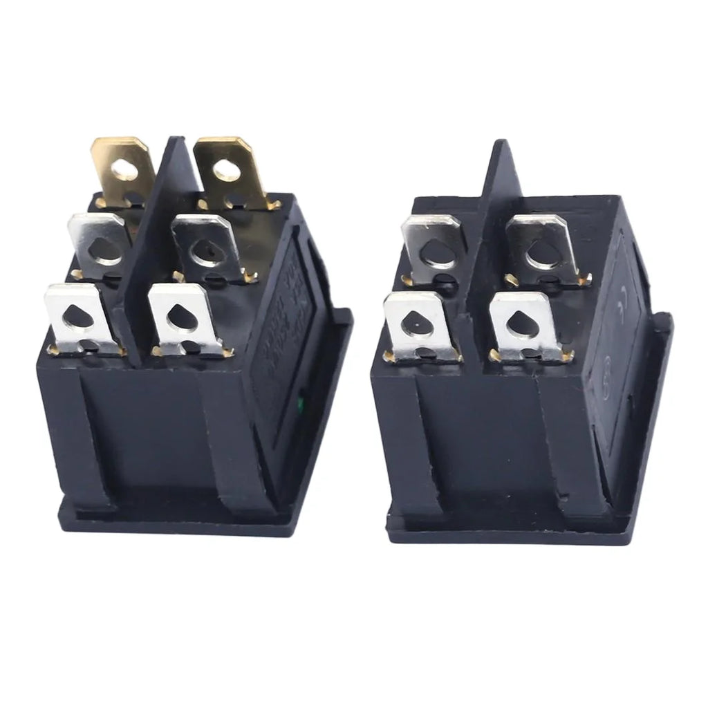 50PCS/LOT Factory Supply KCD2 Mini Rocker Toggle Switch Dual Push Button ON-OFF Plastic Rocker Switch with LED Light 16A250VAC