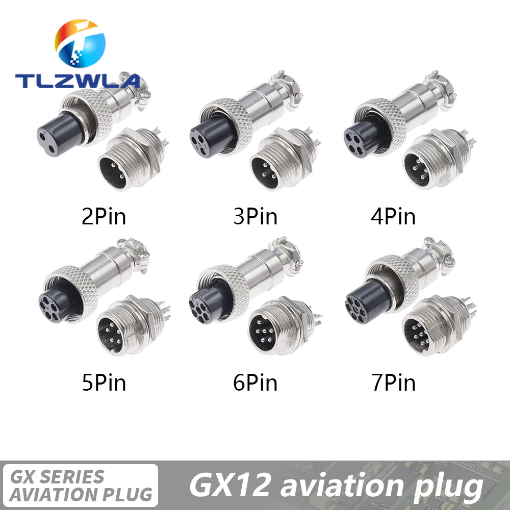 GX12 GX16 GX20 2/3/4/5/6/7/8/9/10 Pin Male Female Butting Wire Cable Circular Aviation Socket Plug Panel Connector Dropshipping