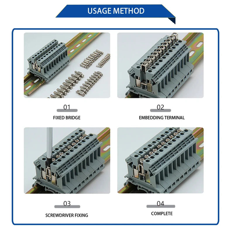 10Pc FBI10-8 Wiring Jumpers 10 Seats UK6N UK 6N Connector FBI 10-8 DIN Rail Terminal Block Accessories Termin Fixed Bridge