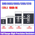100PCS 0603 0805 1206 1210 2010 2512 SMD Resistance 5% Common Resistance Values 100R-1K 200R 470R 510R High Precision Resistors
