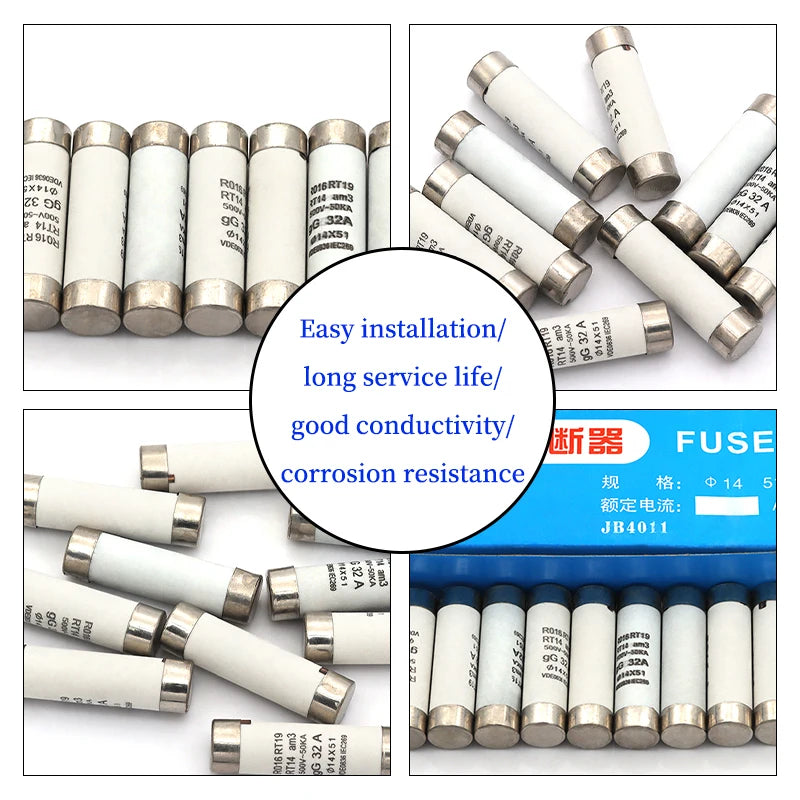 Javino 5/20/60Pcs 14*51mm(RO16)  Fast blow Ceramic Fuse 500V RO16-32A 40A 50A 63A RT18 RT14 Base