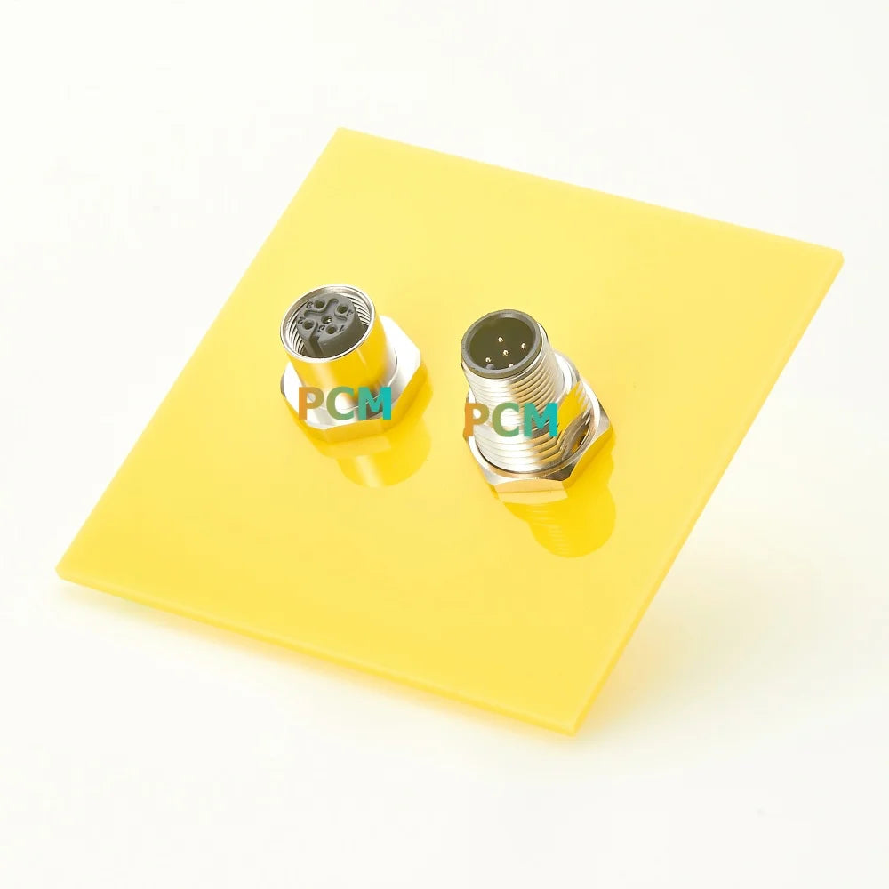 M12 A Code 5Pin Male to Female Converter IP67 Shielded Bulkhead Feedthrough Panel Mount Connector Receptacle 60V 4A for NMEA2000