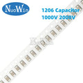 100pcs 1206 High Voltage SMD Chip Ceramic Capacitor 47pF 100pF 470pF 1nF 2.2nF 3.3nF 4.7nF 10nF 1KV 2KV X7R NPO 1000V 2000V