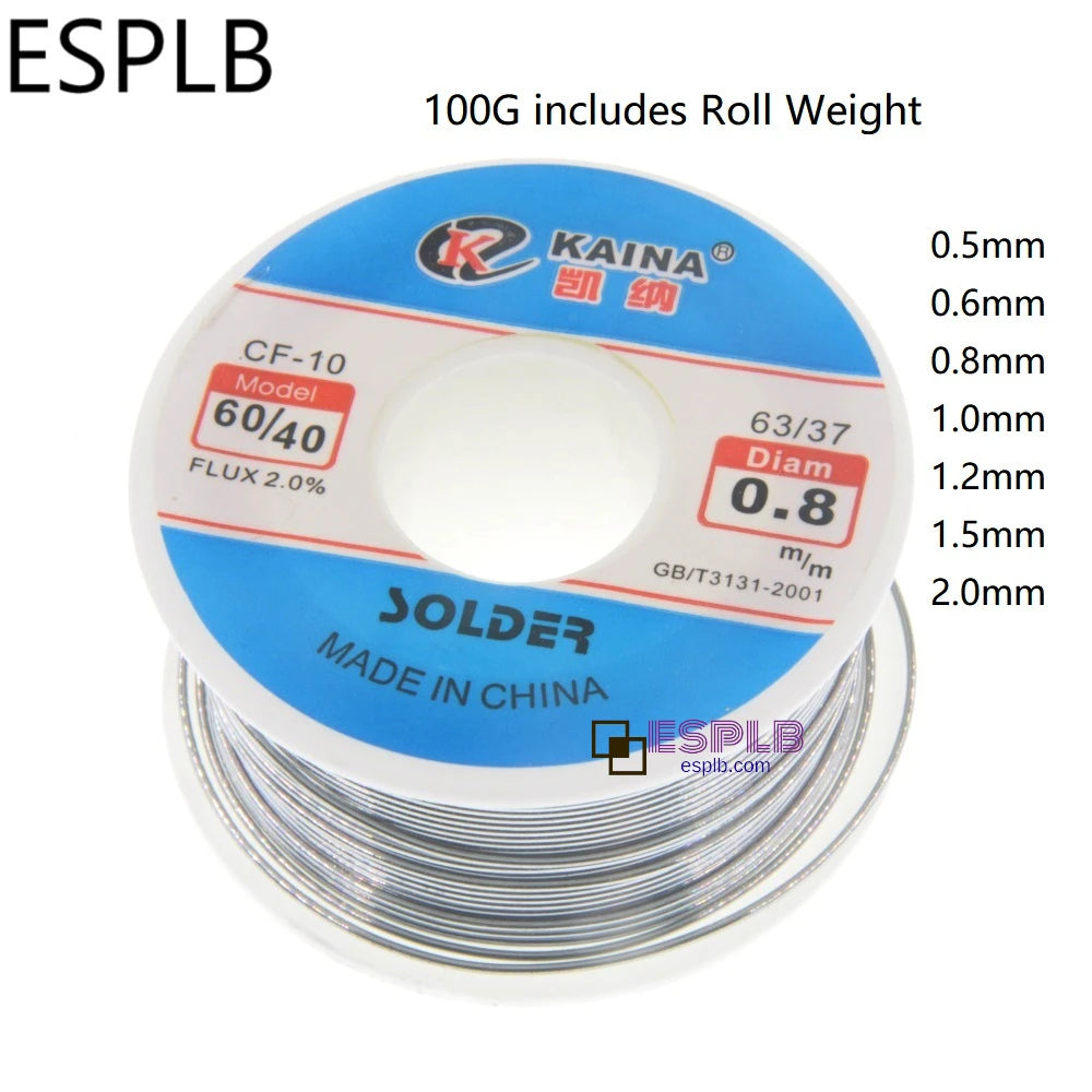 ESPLB CF-10 60/40 50g/100g Solder Wire Tin Flux 2.0% Welding Solding Core High Brightness Rosin 0.5/0.6/0.8/1.0/1.2/1.5/2.0mm
