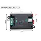 ●  Serial Port Converter Module with Guide Rail DB9 Male/USB-B Interface U44P-FTB USB 422 485 PRO(FT232,TB, CB)