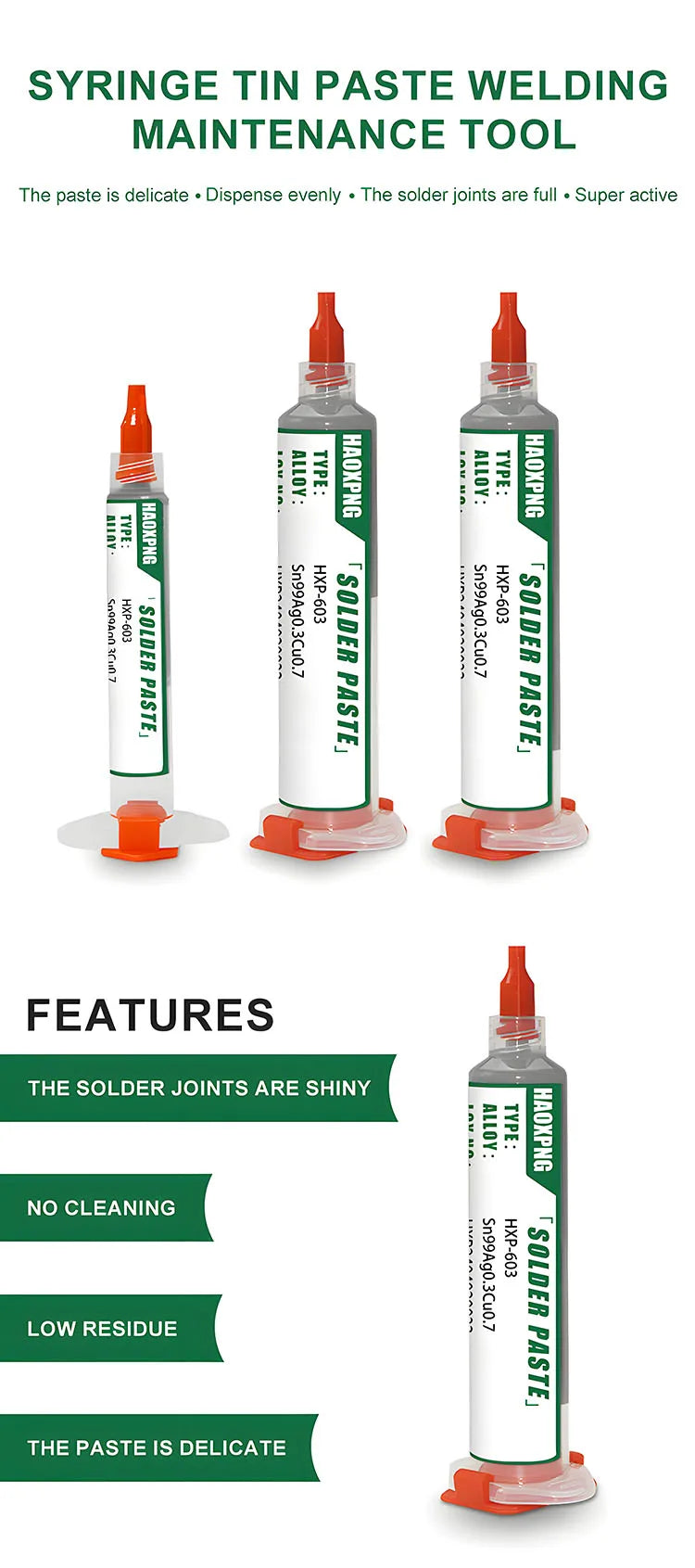 Sn99ag0.3cu0.7 Lead-free Solder Paste 217°c No-clean High Temperature Solder Paste For Smd/bga/smt/ic/pcb Repair