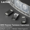 10pcs/lot 6.3V 470uF 18mR 6TPE470MAZU 7343 Type D SMD Polymer Tantalum Capacitors POSCAP Ultra-Thin Low ESR New and Original