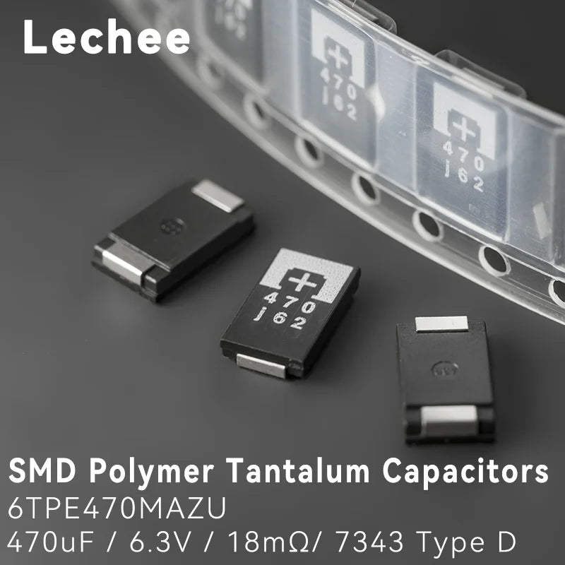 10pcs/lot 6.3V 470uF 18mR 6TPE470MAZU 7343 Type D SMD Polymer Tantalum Capacitors POSCAP Ultra-Thin Low ESR New and Original