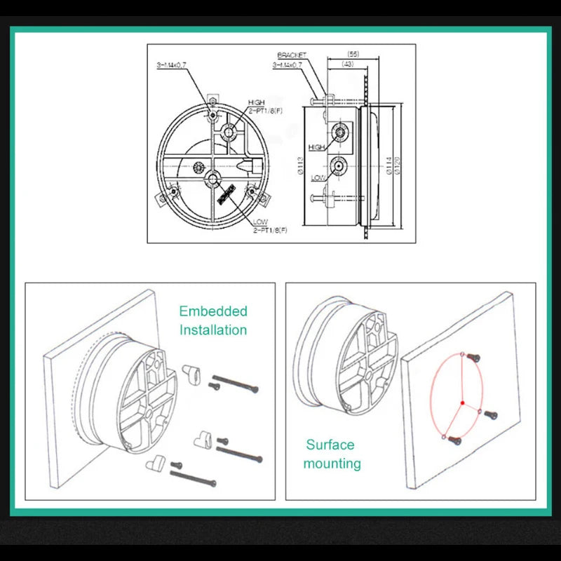 ELECALL EM2000 Differential Pressure Gauge Pa/Kpa/psi/mmH₂O for Air Gas Meters Barometer Pressure for Clean Room