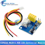 ESP8266 ESP-01 ESP-01S WS2812 RGB LED Controller Module for Arduino IDE WS2812 Light Ring Smart Electronic DIY With esp-01