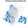 120PCS 12Values Varistor Resistor Kit 5D471K 7D471K etc. DIP Package for Surge Protection Projects 7D391K 10D391K 14D431K 7D473K