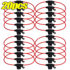 In Line Automotive Fuse Socket Mini Blade Fuse Holder Splash-Proof 12V 30A with Fuse Blade Disconnect Switch Socket 5-20pcs
