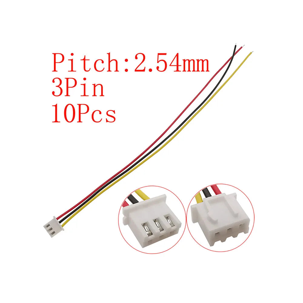 10Pcs Micro JST XH 2.54mm Pitch 2/3/4/5/6 Pin Male Plug / XH2.54 Female Socket Extension Lead Wire Cable Connector 20CM 26AWG