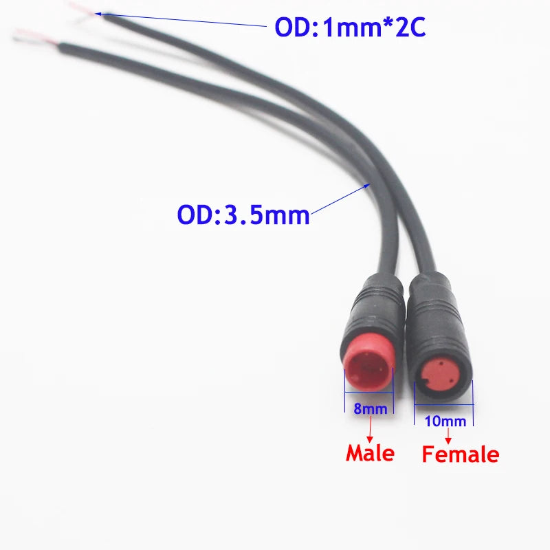 20CM M8 2 3 4 5 6 Pin Electric Bicycle Butt Plug Connector Wiring Line Scooter Brake Cable Pluger Signal Connecting Sensor