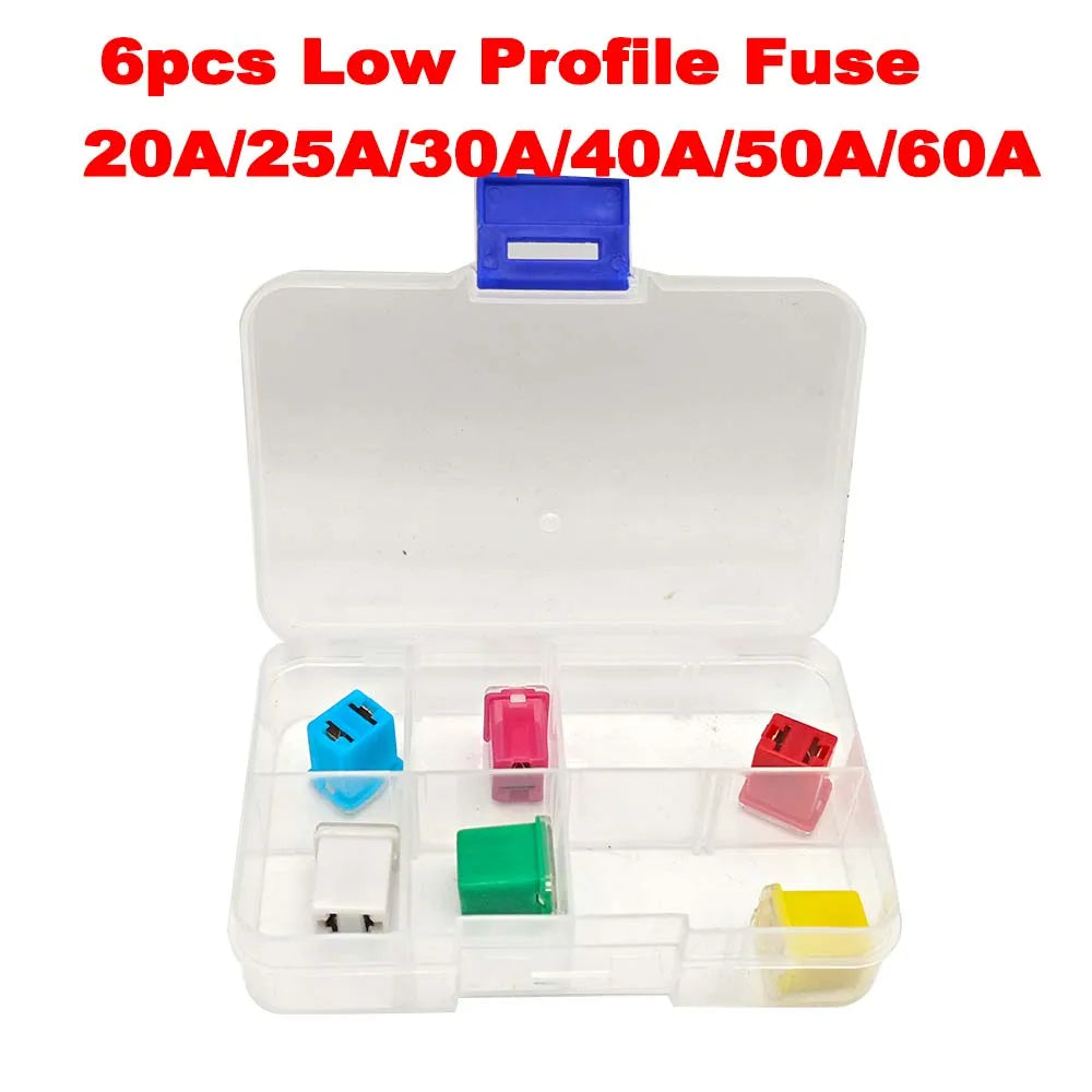 6Pcs Jcase Fuse Kit Mini Jcase Fuse Assortment Tall Profile Plug-in Type Fuse for Trucks Cars(20A, 25A, 30A, 40A, 50A,60A)