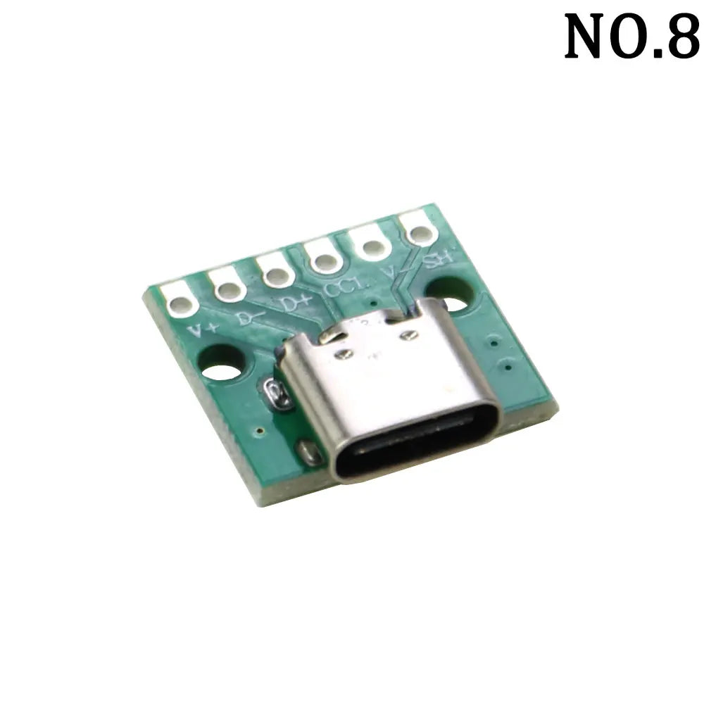 1Pcs USB 3.1 Vertical Straight Plug Double Side Positive Negative Plug Type-C Male/Female Test Board PCB Connector With Pin
