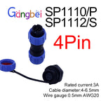 SP11 Series Waterproof Aviation Plug Connector IP68 Cable Joint SP1110P2 SP1112S2  Durable Electrical Connector for Outdoor Use