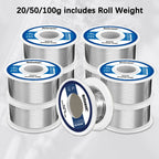 0.8mm 1.0mm 2.0mm 20g 50g 100g Soldering Tin Wire Tin Melt Rosin Core Solder Soldering Wire Roll No-clean FLUX 2.0%