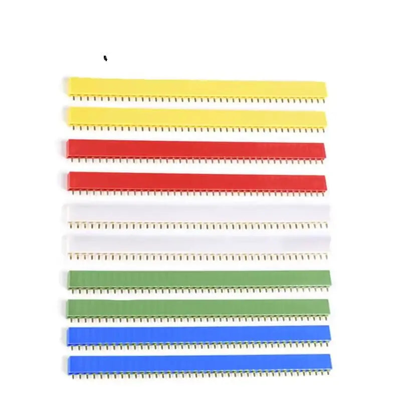 10PCS 2.54mm Single Row Female PCB Board Pin Header Connector Strip Pinheader 1x40 Pin Colourful Socket