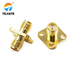 1PCS SMA Mother Seat Connector SMA Three Pairs of Internal and External Threads Hole Flange Socket Connector Insulation Expan