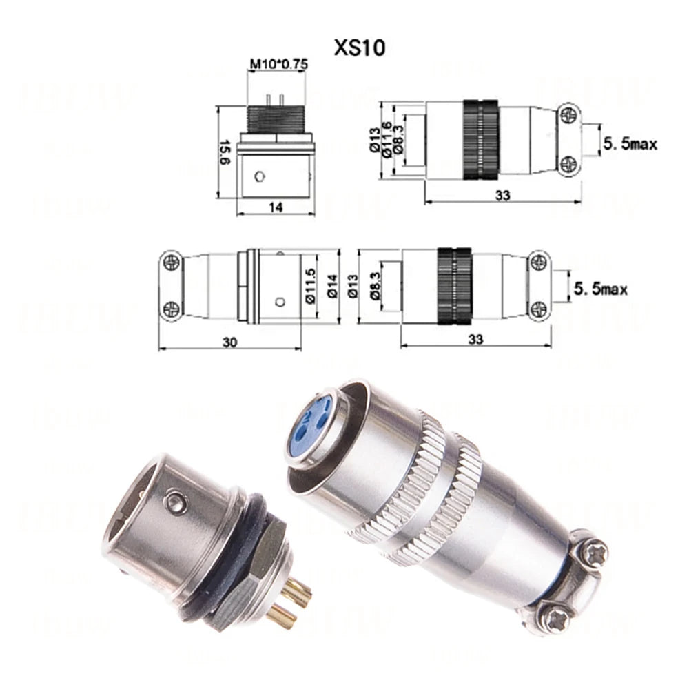 XS10 4PIN 5PIN  Docking Aviation Plug Socket Waterproof Circular Connector 2PIN 3PIN