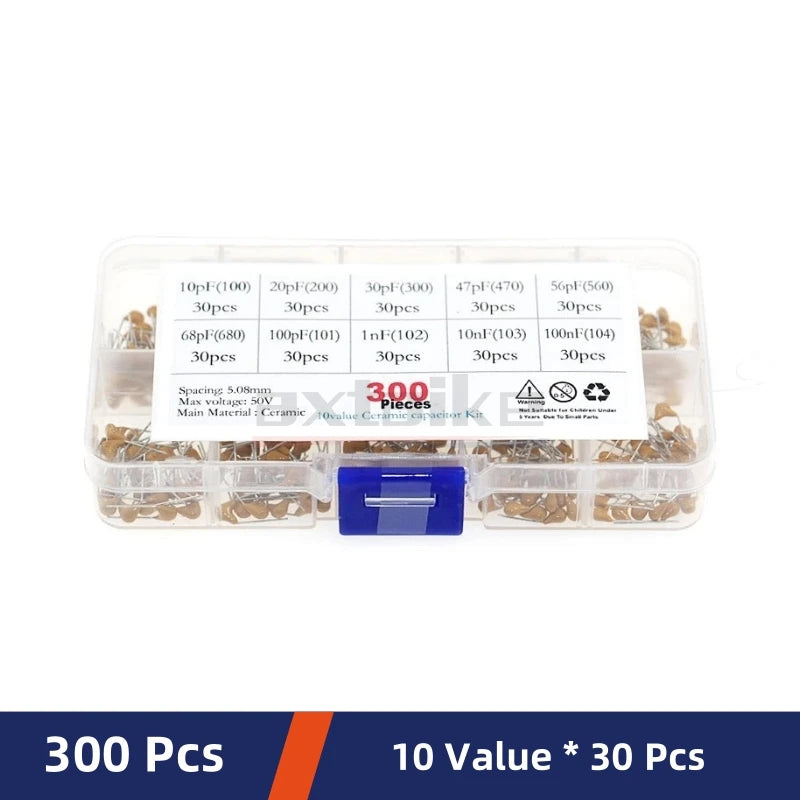 180/300/480/500PCS Monolithic Ceramic Capacitor Kits 10pF - 10uF 50V 106 105 474 104 103 102 101 33 47 56 68 PF 10NF 100NF MLCC