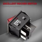5PCS 30A 250V KCD2 KCD4 Rocker Switch DPST 4 Pin Red Lighted 120V Rocker Toggle Switch ON Off Heavy Duty T125