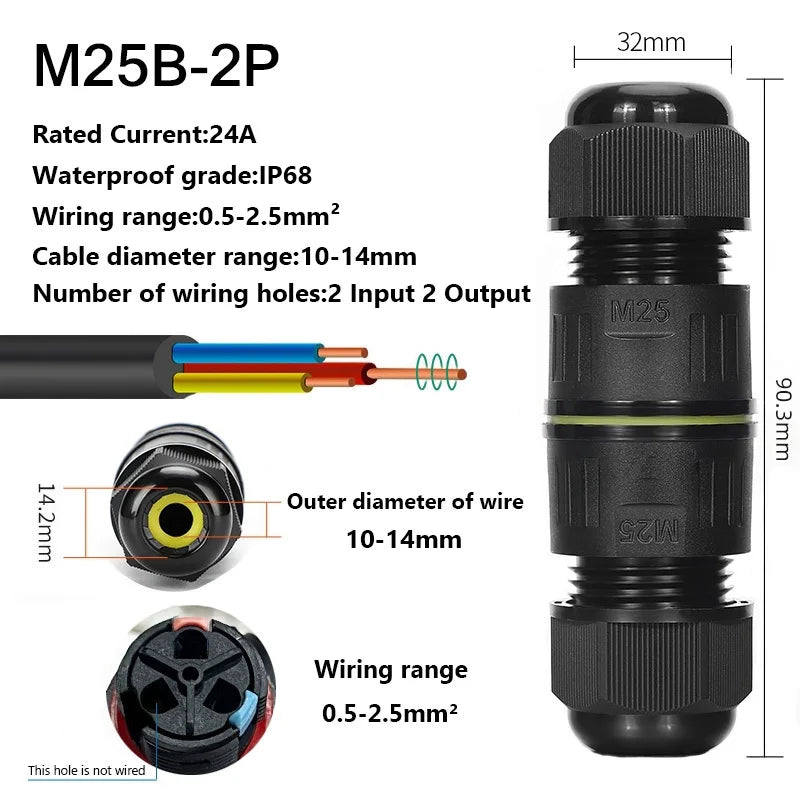 IP68 Waterproof Joint Wire Quick Connection Connector 2 3 4 Pin Solderless LED Lamp Electric Wiring Outdoor Rainproof Terminal