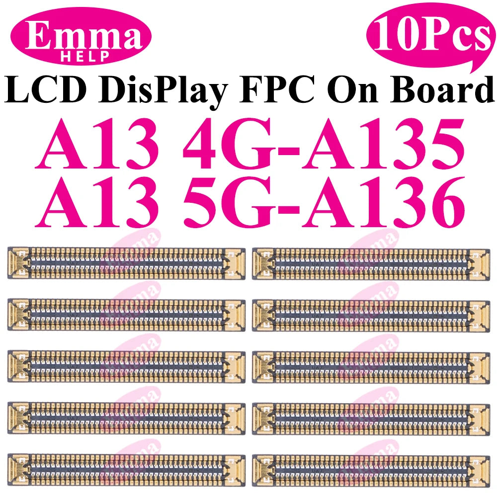 10pcs Original Screen Connector For Samsung A52S A53 A72 A33 A32 A23 A22 A13 A12S A03s A02s A42 LCD Display FPC On Board 78 Pin