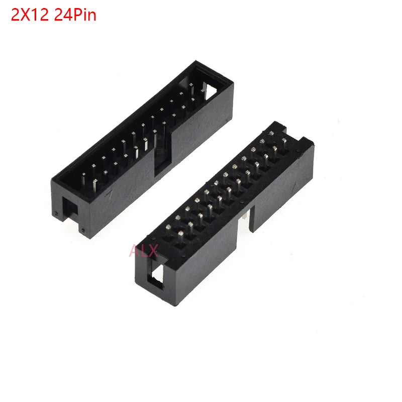 5/10pcs Dip 6/10/20/26/34/40 Pin 2.54mm Pitch Male Socket Straight Idc Box Headers Pcb Connector Double Row 10p/20p/40p/50p Dc3