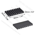 WE DO HEATSINK 50x25x5mm Without or With Thermal Pad Black Slotted Anodized Aluminum Heatsink Cooler Radiator