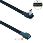 0.1M0.2M0.5M1M mini USB female to micro revolving connector, dash cam adapter cable, T-shaped port to Android navigation extensi