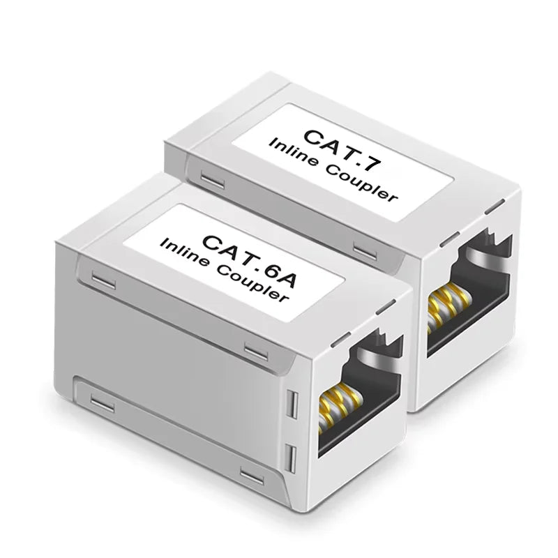 Cat7/Cat6A Cable Female to Female Ethernet Coupler RJ45 Ethernet Extender 10Gbps Computer Accessories Inline Coupler Straight