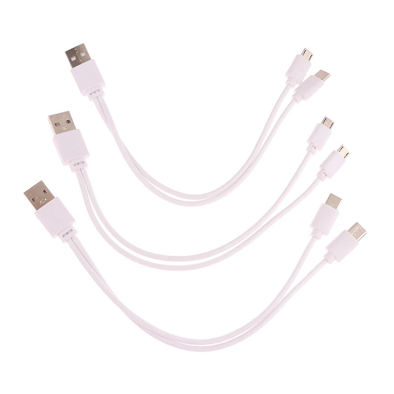 2 In 1 USB Male To Micro USB/Type-C Splitter Data Transfer Charging Cable For For Android Smartphones Tablet Dual Micro USB
