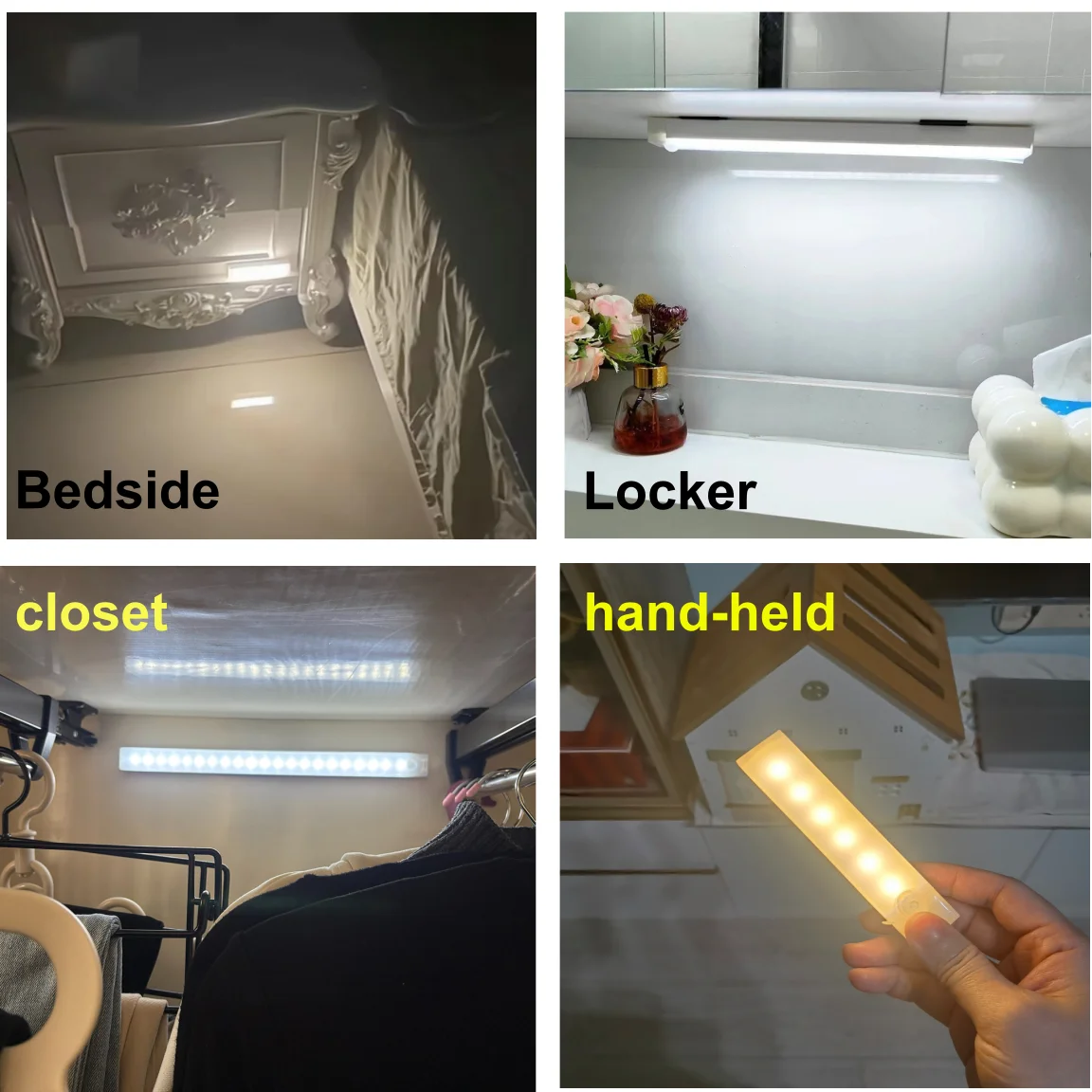 Motion Sensor Bar Light Type C Rechargeable Light LED Magnetic Attraction Night Light for Kitchen Bedside Wardrobe Bookcase