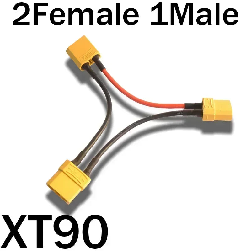 XT90 Connector Male to Female Battery Adapter Series Y Shape Rc Helicopter Connection Cable 14AWG 10CM Heat-Resistant Silicone 