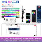RGB-IC COB LED Strip with Tuya Wifi Controller 2.4G Remote Alexa Google Home Rainbow Color Addressable LED Tape 10m 20m 25m Kit