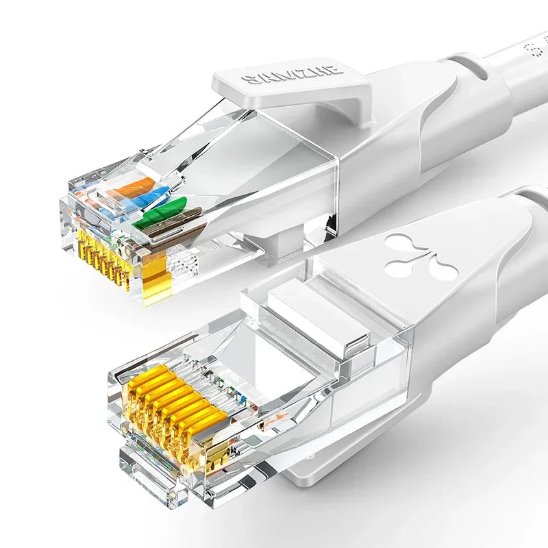 SAMZHE CAT6 Round Ethernet Cable RJ 45 Network Cable Patch Cord for Laptop Router RJ45 Internet Cable for Gaming Home Office