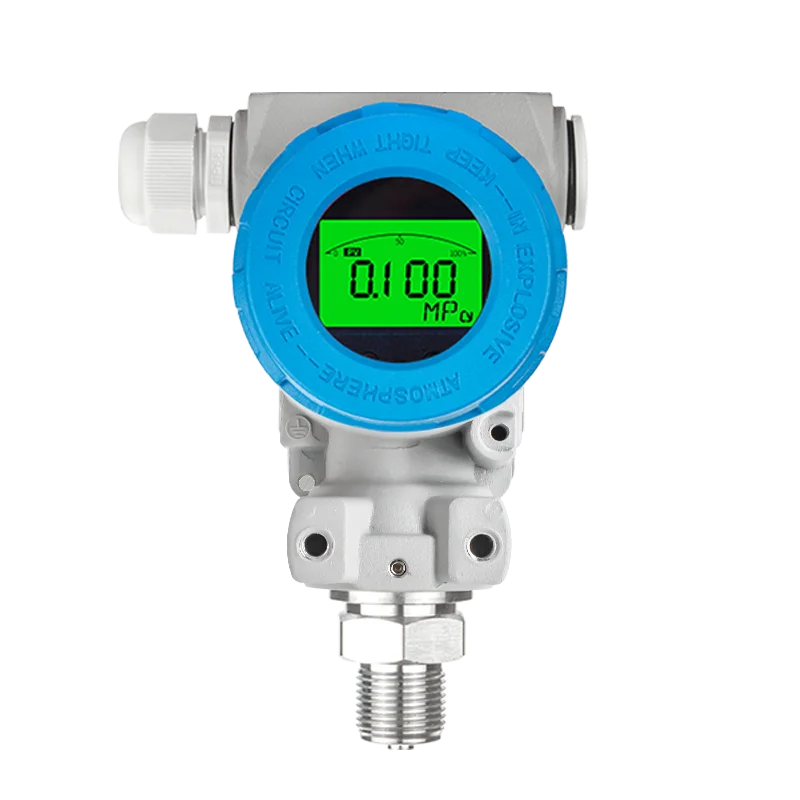 LCD Digital Display Pressure Sensor 0.1bar 1Mpa 1000psi 12-36VDC 4-20mA RS485 Output Pressure Transmitter for Water Gas Oil