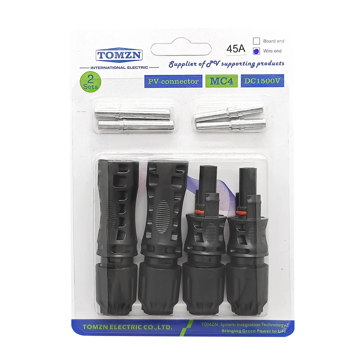 TOMZN 2 Sets of PV Solar Connectors 1000V 1500V 32A 45A Panel Branch PV Photovoltaic Wire/Board Terminal Box Inverter IP67 10LOT