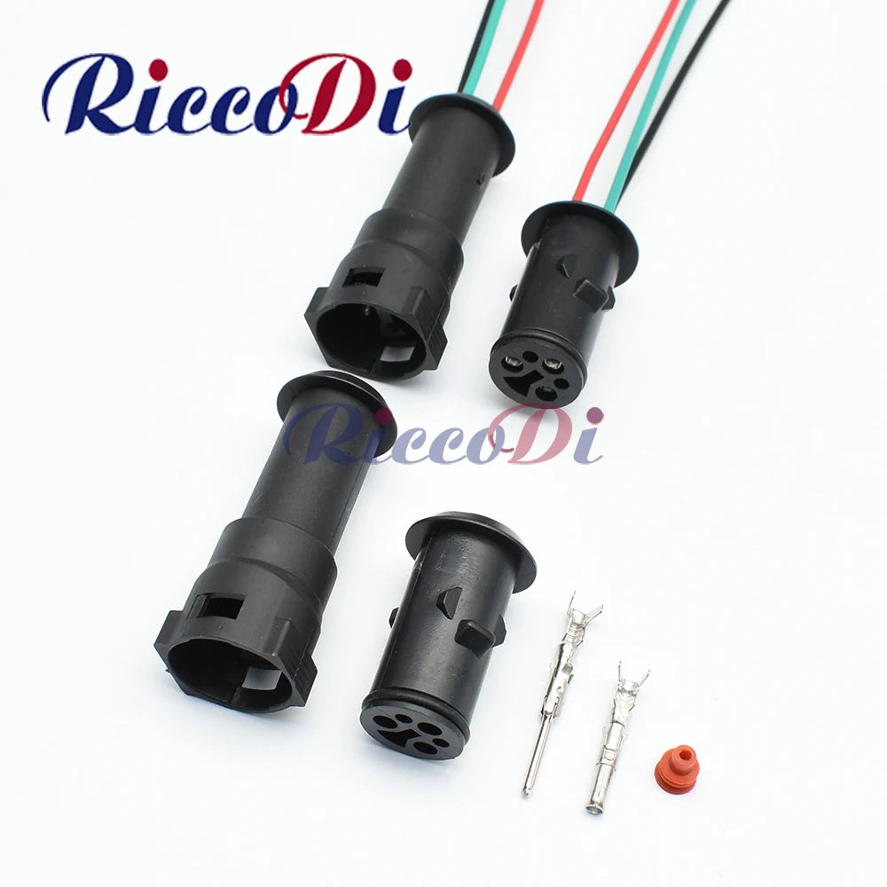 1 Set 3 Pin 1.5mm 1-926554-1 Black Male Female Auto Waterproof Connector DJ3031-1.5-11/21 Plug Round Sheath