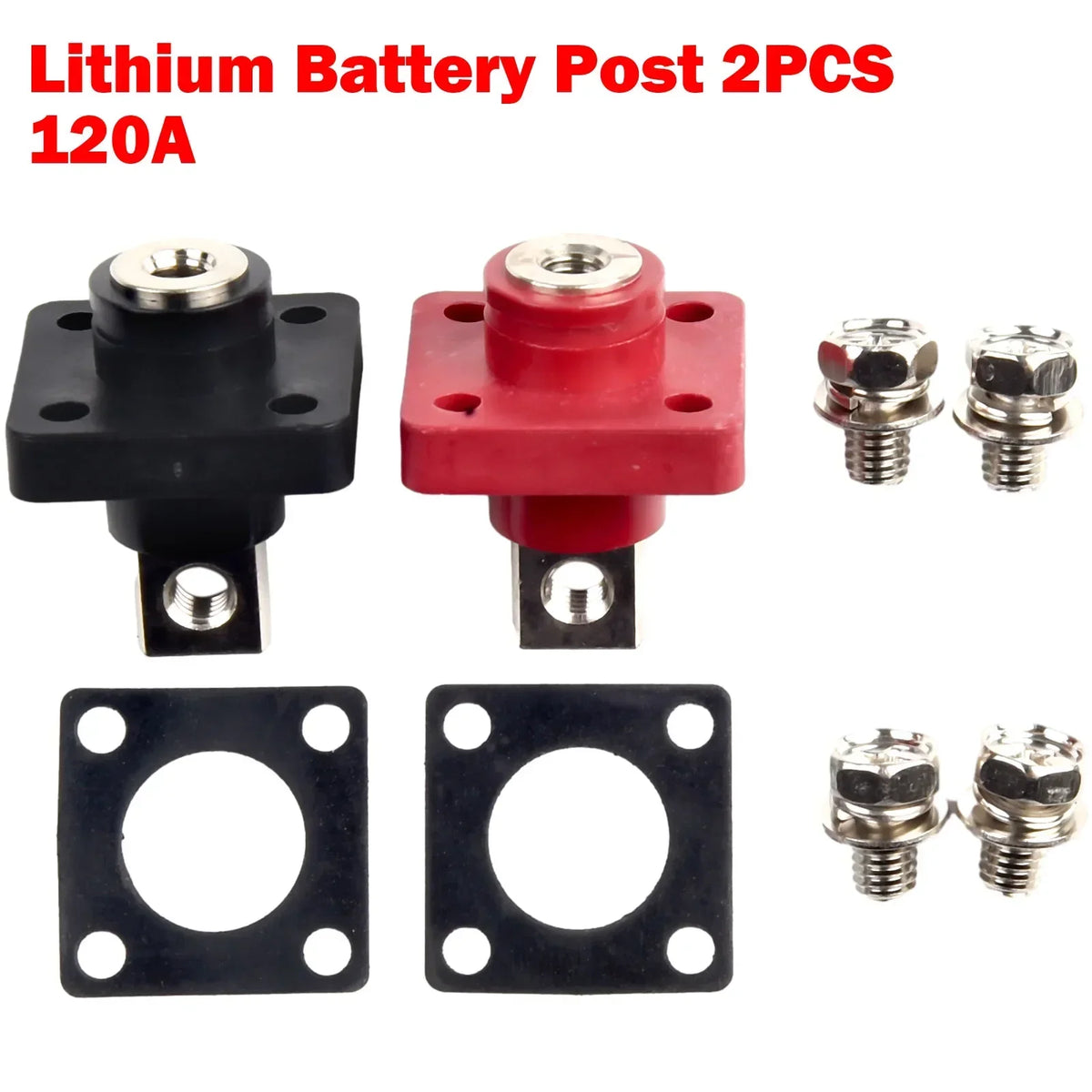 2Pcs 120A 150A 200A All-Copper Lithium Battery Terminal Connector Energy Storage Terminal Battery Connector Adapter High Current