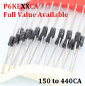 20PC P6KE150CA P6KE180CA P6KE200CA P6KE220CA P6KE250CA P6KE300CA P6KE400CA P6KE440CA 150/180/200/220/250/300/400/440CA TVS Diode