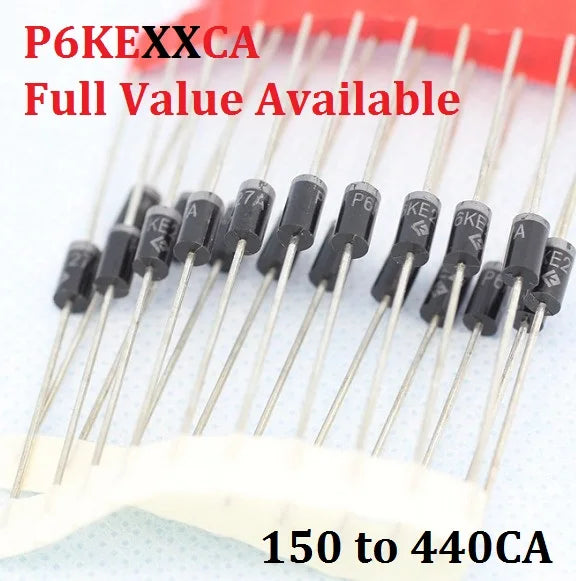 20PC P6KE150CA P6KE180CA P6KE200CA P6KE220CA P6KE250CA P6KE300CA P6KE400CA P6KE440CA 150/180/200/220/250/300/400/440CA TVS Diode