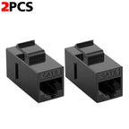 1-24PCS Cat6 RJ45 Keystone Coupler Network Ethernet Dual Straight Head Lan Cable Connectors Internet CAT 6 6a Extender Plug