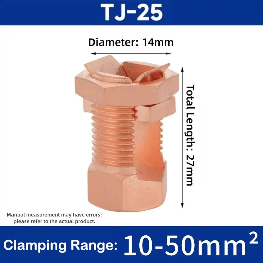 Electrical Equipment TJ Series Split Bolt Connector Sturdy Durable Copper Split Bolt Screw Terminal